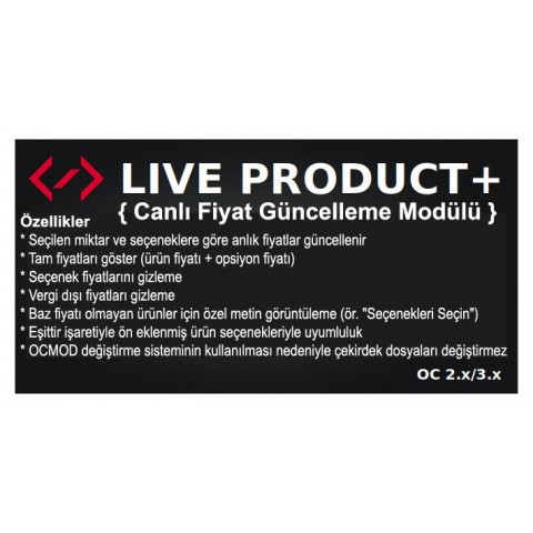 Live Product + (live price update)