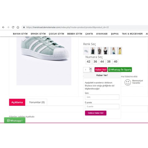 Notify Me When Stock Arrives Module