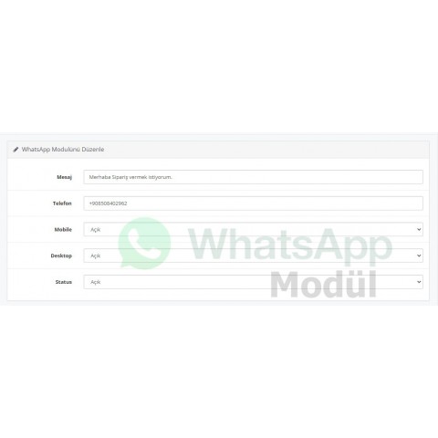 Whatsapp Order Module