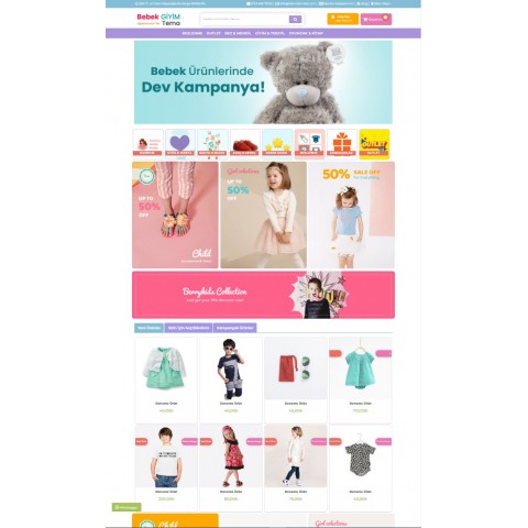 E-Commerce Market 3.x Baby Clothing Theme Full Package